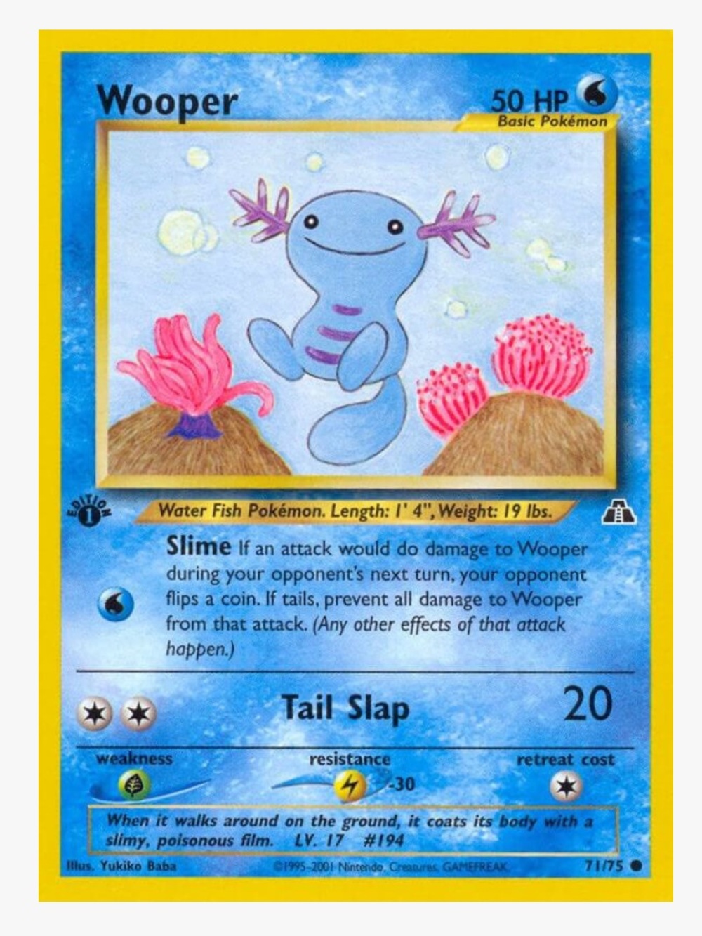 Wooper Neo Discovery Unlimited Pokemon Trading Card
